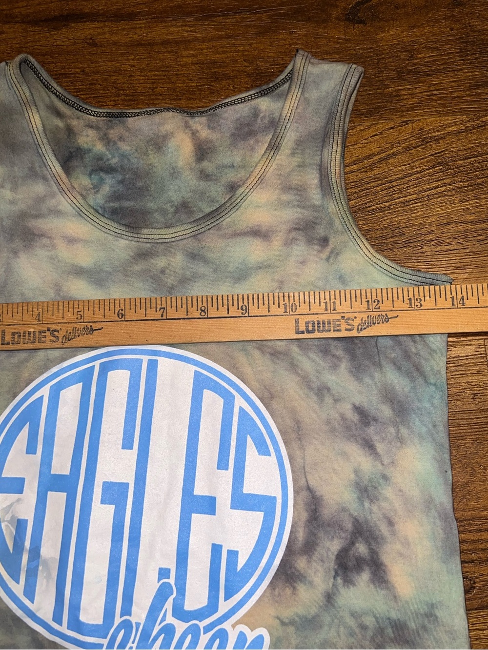 Kids Eagles Cheer Tie-Dye Tank Top Blue Graphic Logo Size S - Picture 4 of 5